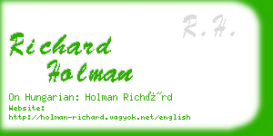richard holman business card